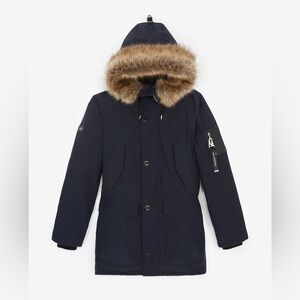 The Kooples Men’s Luxury Parka Coat – Size Large – NWT $788 Fur Trim Super Warm